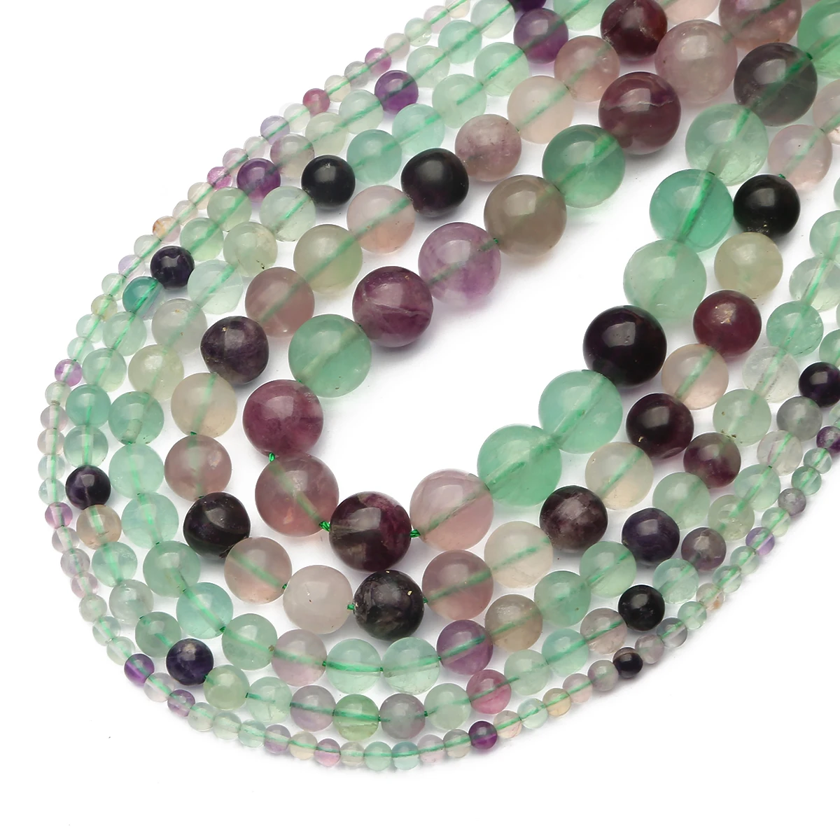 

Multicolor Natural Fluorite Beads Smooth Purple Round Loose Beads For Jewelry DIY Making Bracelet Necklace Accessries