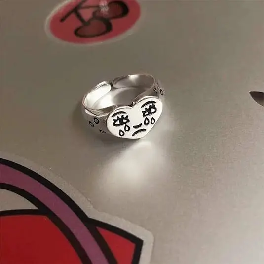 

925 Sterling Silver Face Wedding Rings For Women Vintage Elegant Luxury Jewelry Chrome Accessories Aesthetic Jewellery