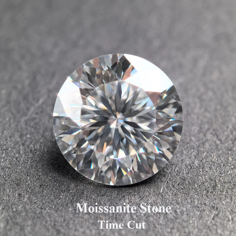 Moissanite Stone White Color Time Cut Round Shape Charm Beads for Advanced Jewelry  Making Materials  Selectable GRA Certificate