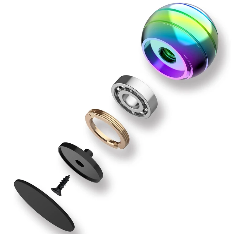 Novelty Office Gifts Kinetic Desk Toy Optical Illusion Metal Fidget Spinning Ball Large 55MM  Stress Relief For Anxiety Adults