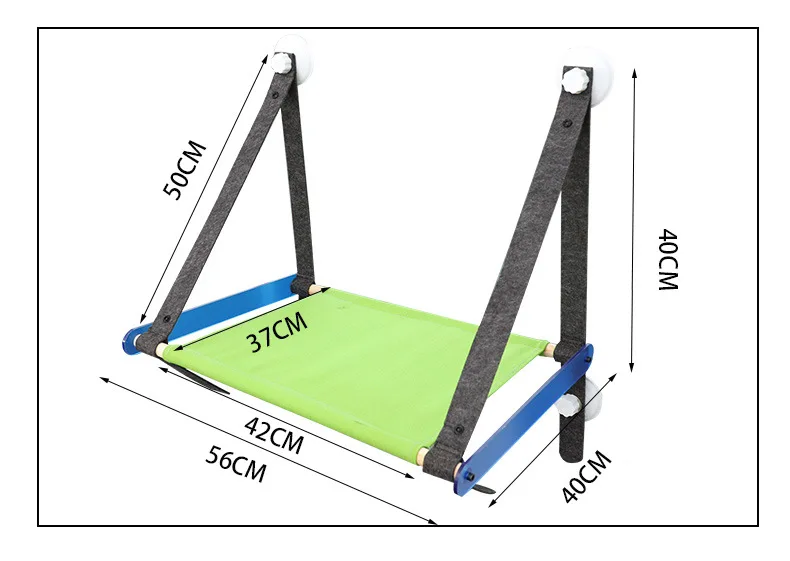 Kat Raam Zitstok, Kat Hangmat Raam Stoel, Ruimtebesparend Raam Gemonteerd Kattenbed Voor Grote Katten Premium Set