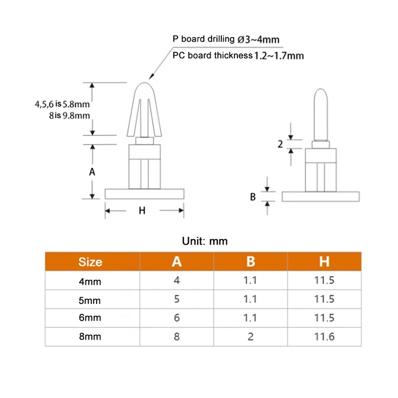 20x Dia 4/5/6/8mm Nylon Stand Off Spacer Plastic Pillar Rack Reverse Moutherboard PCB Circuit Board Column Support Stand Off