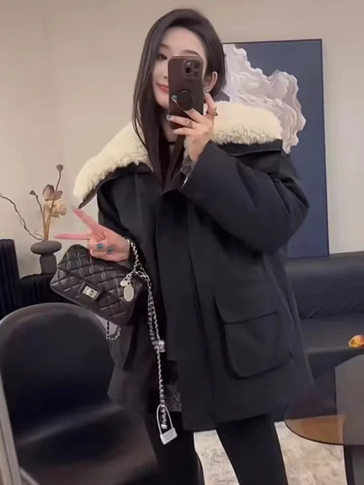 

Парка женская в стиле хип-хоп, осенняя, ретро, техно-стиль, для пар, с диагональным матовым эффектом, многофункциональная, с эффектом пуховика, элегантная, с подкладкой, на пуговицах, для девушек