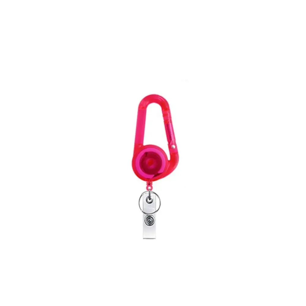 Student Transparent Anti Lost Outdoor Card Holder Carabiner Keychain Badge Holder Easy Pull Buckle Badge Reel Clip