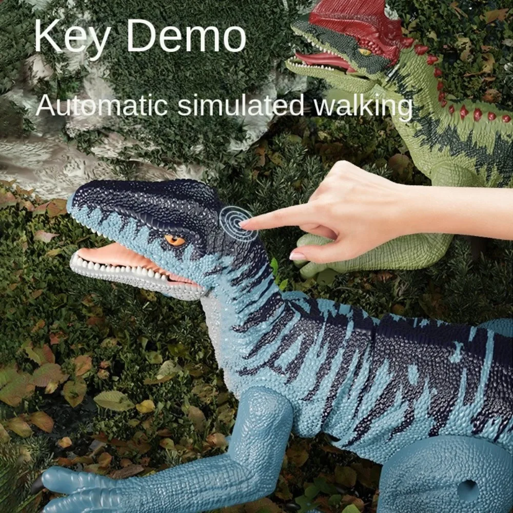 Con sonido ligero Control remoto dinosaurio juguetes grande 2,4 GHz Robot simulación Velociraptor multifuncional caminar Velociraptor Dino