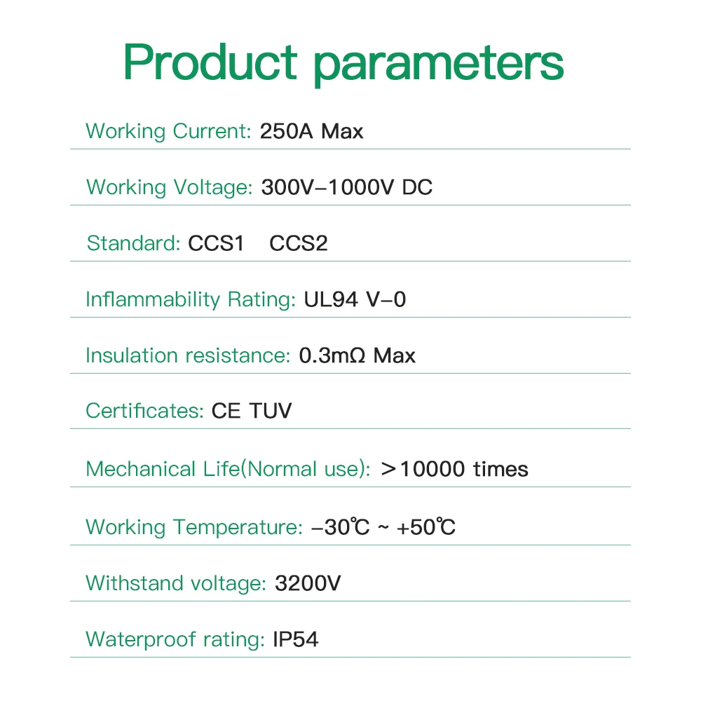 Chiefleed Ccs1 T/m Ccs2 Ev Dc 1000V 250a Ccs1 T/m Ccs2 Stekker Opladen Connectoren Adapter Evcharger Connector Adaptercar Accessoires