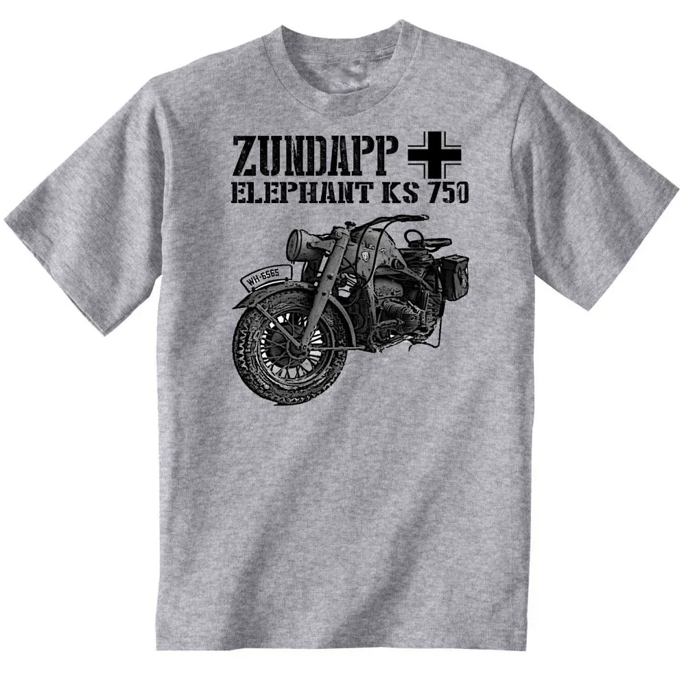 German Classic Vintage Motorcycle Elephant KS 750 Men's T-Shirt Summer Cotton Short Sleeve O-Neck T Shirt New S-3XL