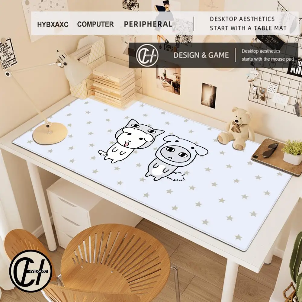 Cute Cartoon G-Ganadi Dog Mouse Pad Anti Slip Rubber Edge Locked Thickened Big Table Mat Laptop Gaming Desk Mat Daily Use