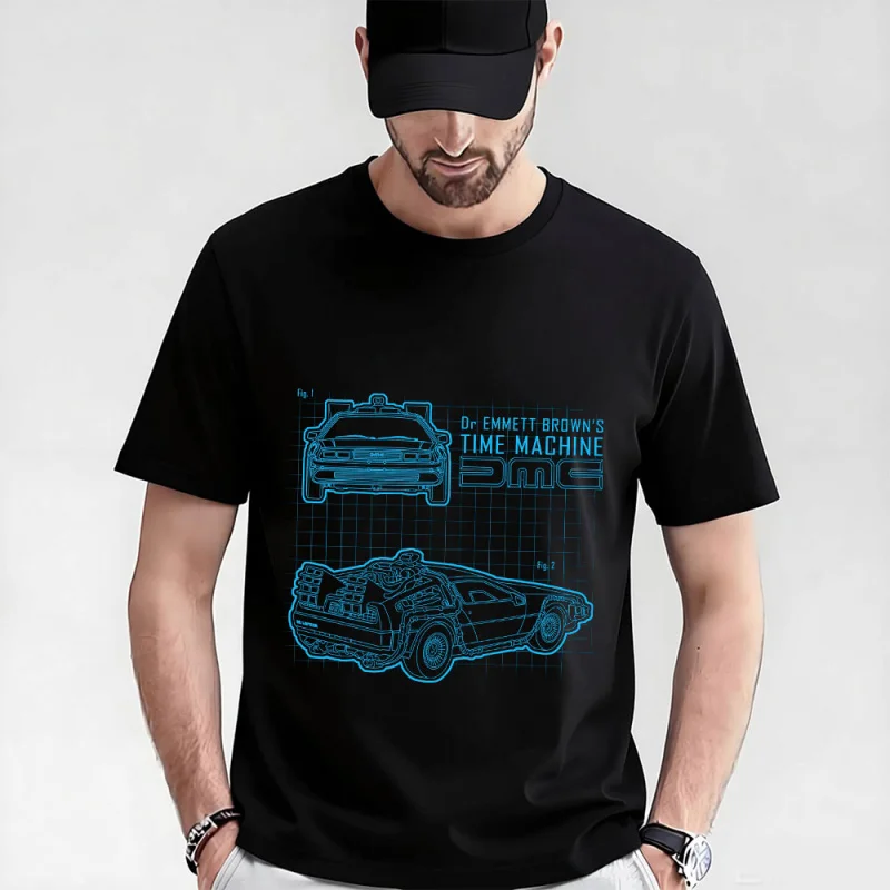 

DELOREAN 0321 Sic Fi Back To The Future Gift t shirt 80s movies Time Machine Futuristic Graphic Clothes Large size Tops S-6XL