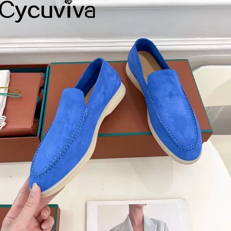 Mocasines planos de cuero de ante para mujer, zapatillas informales, zapatos sin cordones para caminar y vacaciones, color rosa, gran oferta, otoño