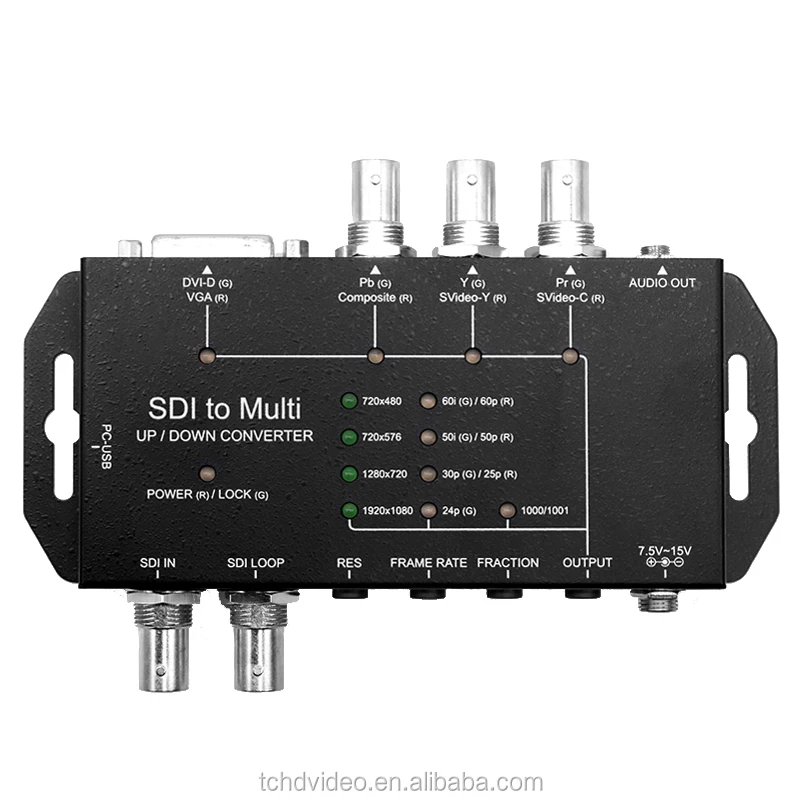 Factory Sales Plug And Play Composite To SDI Video Converter For Pc Up/down Scaling