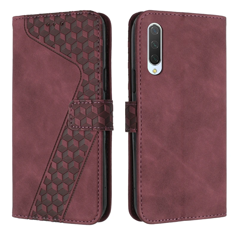 Mi A3 Case For Xiaomi Mi A3 Cover 3D Geometric Lattice Leather Flip Wallet Case For Xiomi Xiaomi MiA3 A 3 A1 A2 Lite Phone Cases