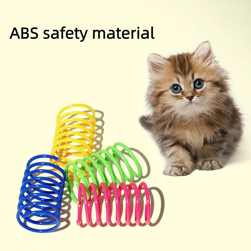 Popular Cat Coil Spiral Spring Toy Eco-friendly Plastic Wearproof Funny Interactive Play Toy Stress Relief Pet Accessories