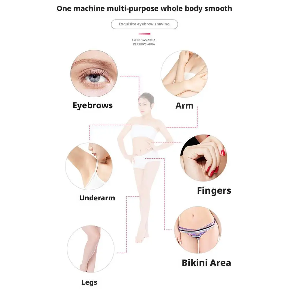 Recortador de vello facial todo en 1 con cuchillas enjuague para mujer, funciona con pilas para cejas, vello facial, nariz, oreja, aseo ligero