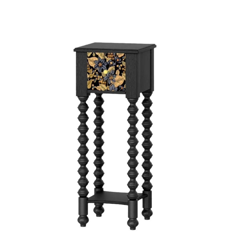 

French retro style solid wood flower rack American retro flower indoor multi-layer drawer rack corner flower table