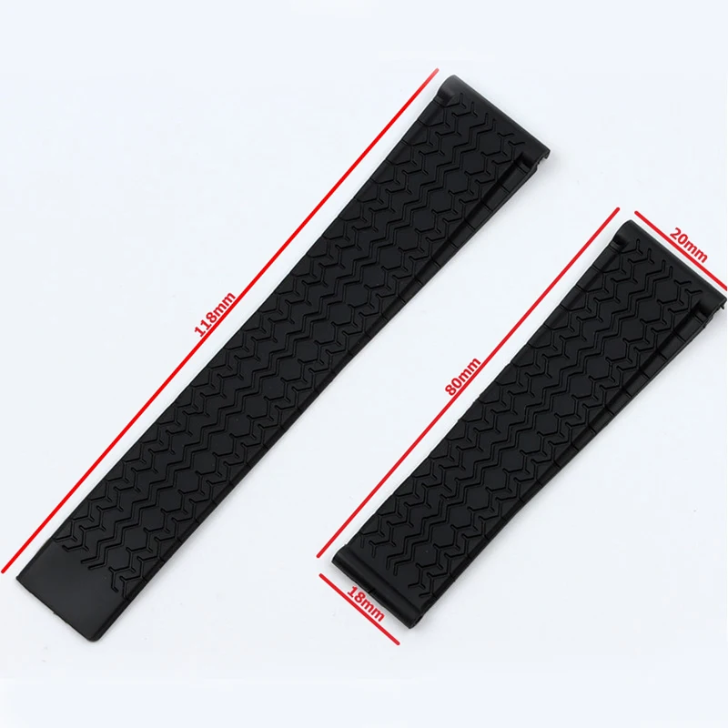 For TAG HEUER Super Carlisla Soft Silicone Tire Pattern Sports Watch Band Rubber Folding Buckle Black Waterproof Watchband 22mm