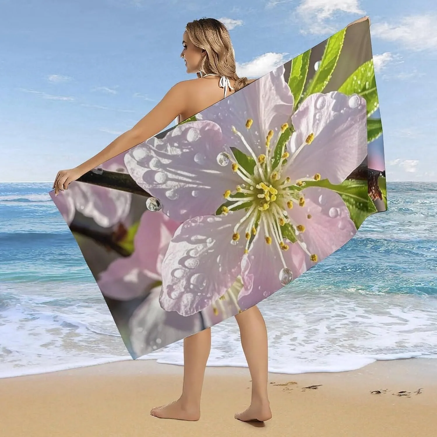 Flowers pattern Beach Towel for Family stuffs friends Gift Quick-Dry Sand free For Bath Yoga Tourism Beach Camping Swimming GYM