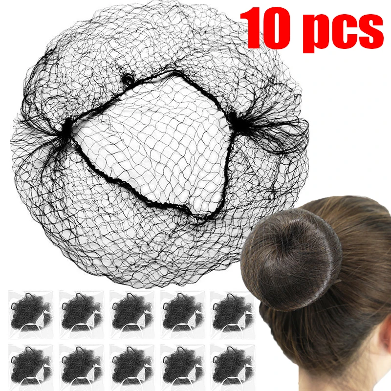 10Pcs Elastic Hairnets For Women Invisible Hair Nets 30/50/60cm Mesh Bun Hair Styling Tools Ball Head Hairnets Hair Accessories