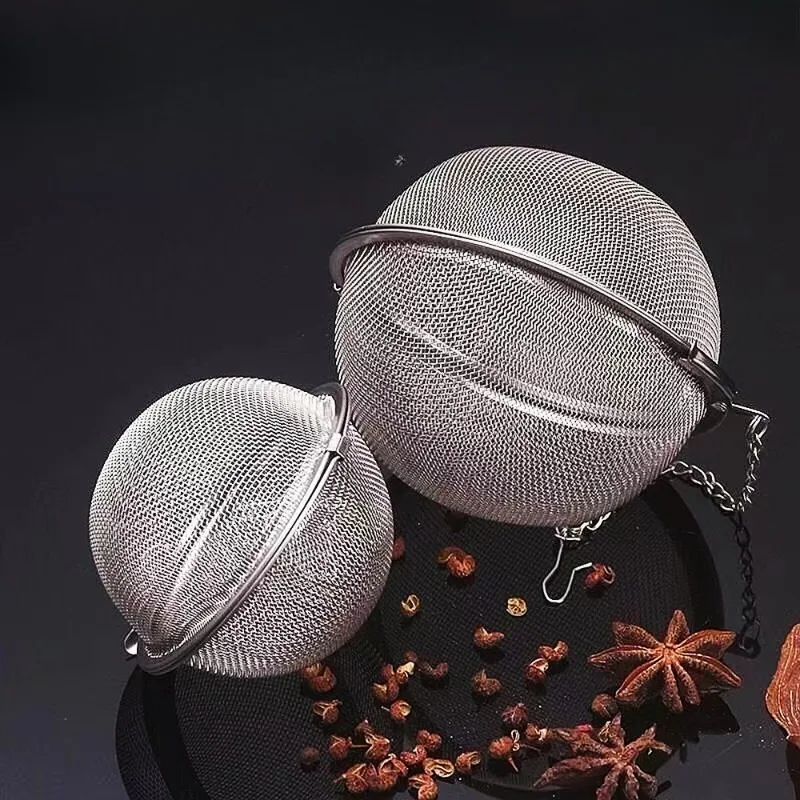 All-in-One Kitchen Filter Ball - 304 Stainless Steel Mesh  for Brewing Tea, Making Broth, Marinating Meat, and  Hot Pot