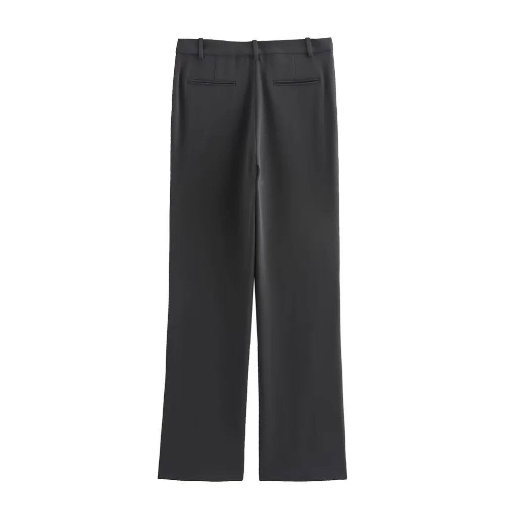 PB&ZA 2024 Autumn/Winter New Product Women's Fashion Simple Solid Color Temperament Comfortable Straight Pants