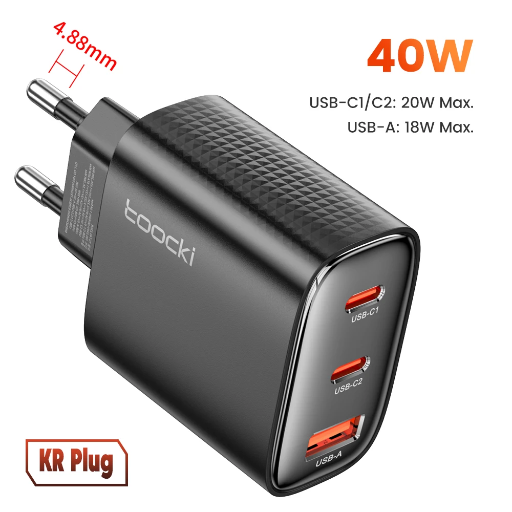 Toocki GaN USB-C Ladegerät 33W/67W mit Digitalanzeige PD QC Schnellladung 40W Typ-C Telefonladegerät für iPhone 17 16 15 Samsung Xiaomi