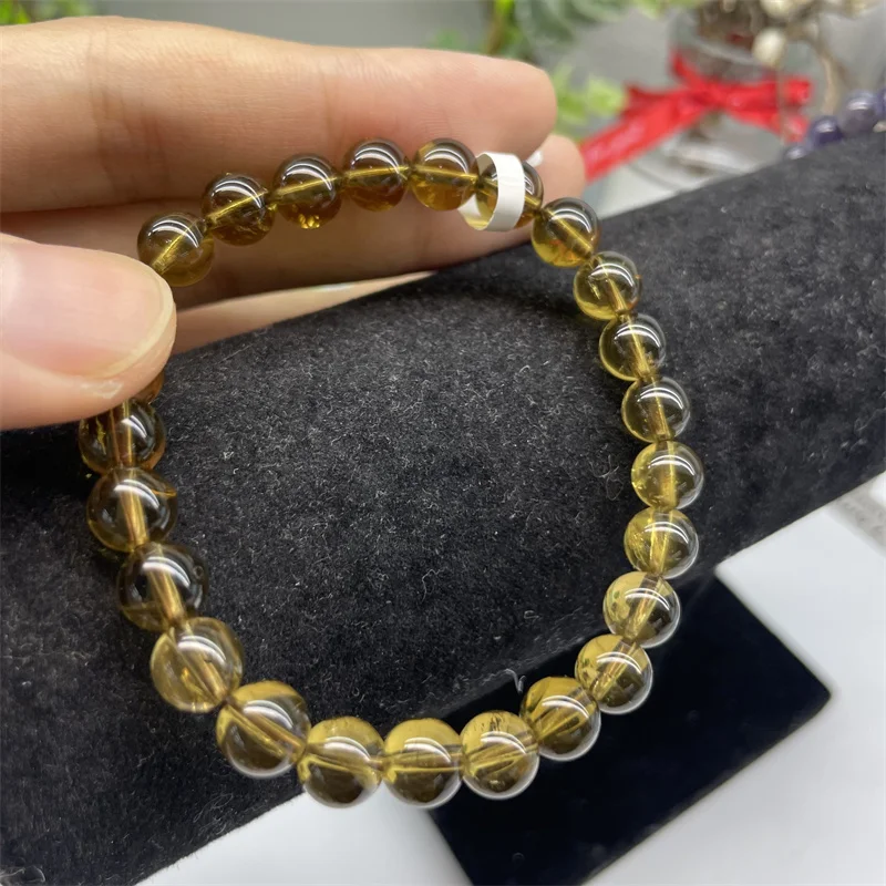 

Natural Smekey Citrine Bracelet Wholesale Design Stretch Polychrome Handmade Beads Healing Women Jewelry Gift 1pcs 7.5MM