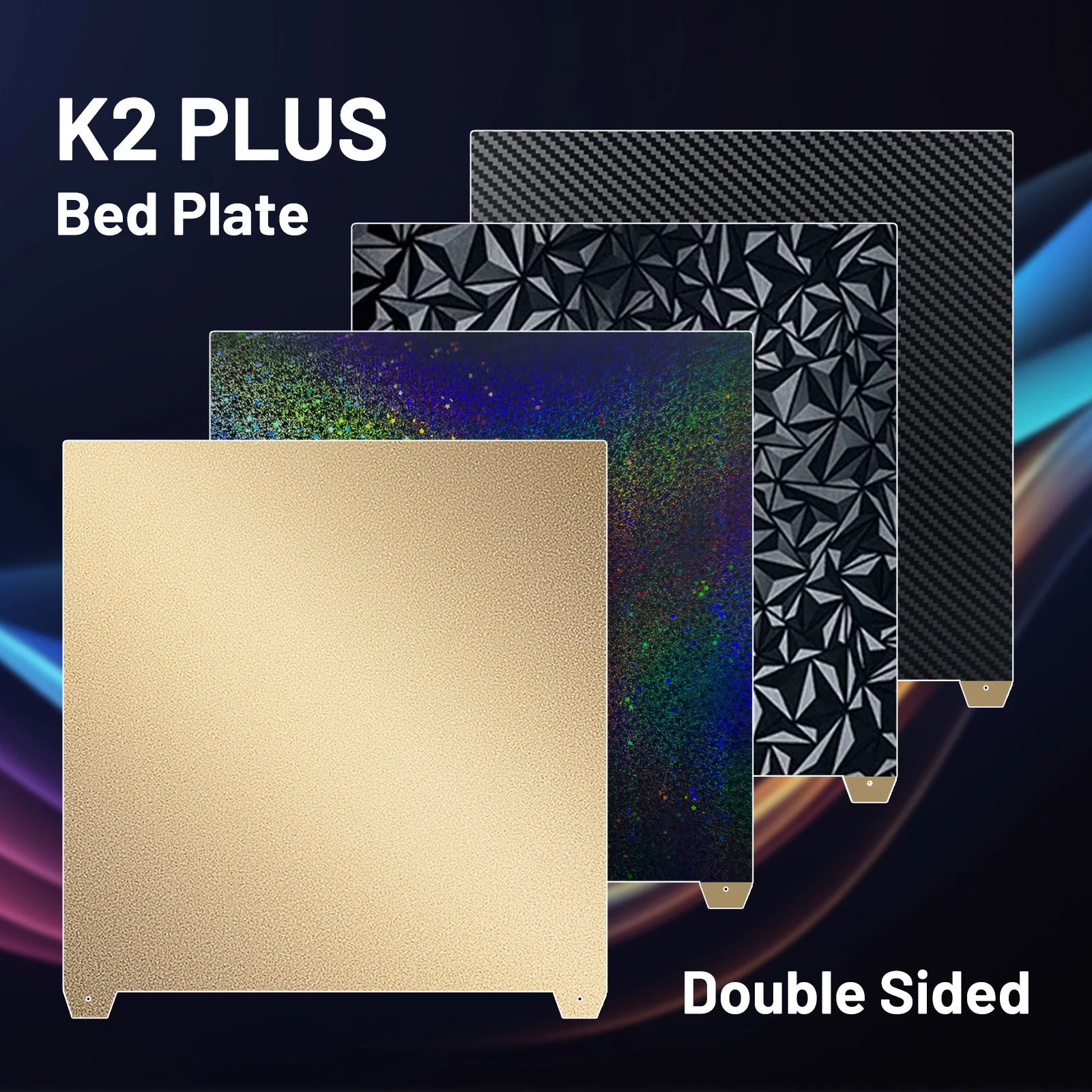 

Для Creality K2 PLUS сборная пластина Текстурированная PEI Smooth PEO PET 370x370 мм Пружинный стальной лист Для Creality k2 Plus Combo Heat Bed