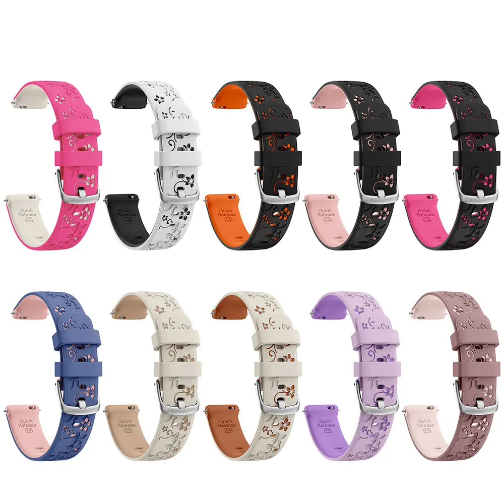 Engraved Silicone Strap for Garmin Lily2/Lily2 Active Band 14mm Watch Replacement Strap Breathable for Garmin Lily2 Bracelet