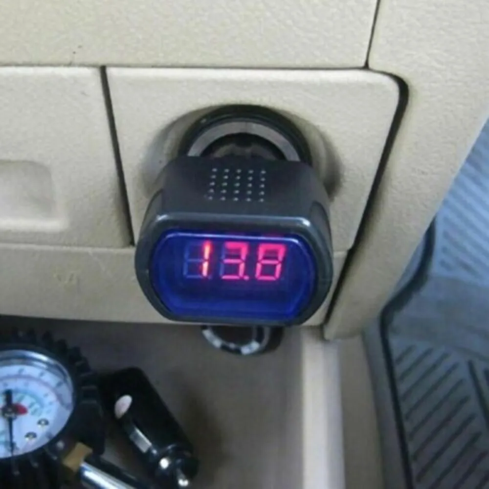 Mini Digital LED Meter Tester Voltage Gauge Battery Voltage Car Cigarette Lighter Volt Voltage Car Voltage Meter