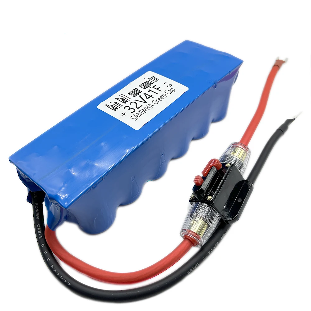 Heat-Shrinkle 32V41F Automotive Rectifier Module Supercapacitor 2.7V500F Super Capacitor With Protection Self-Recovery Fuse