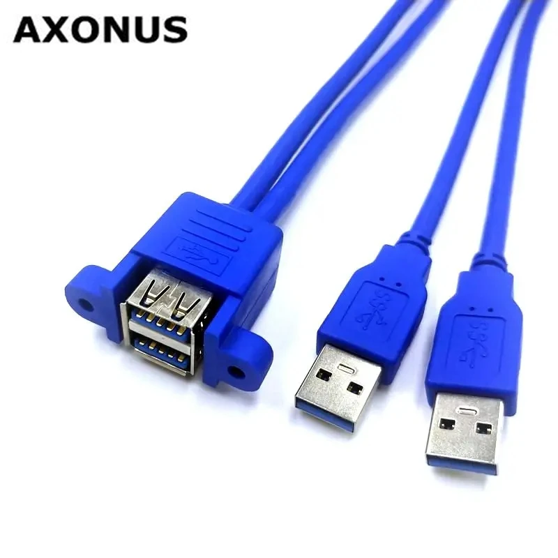 Double 3.0 USB Male-To-Female Extension Cord With Ears Can Be Fixed, Dual USB 3.0 Male-To-Female Ears