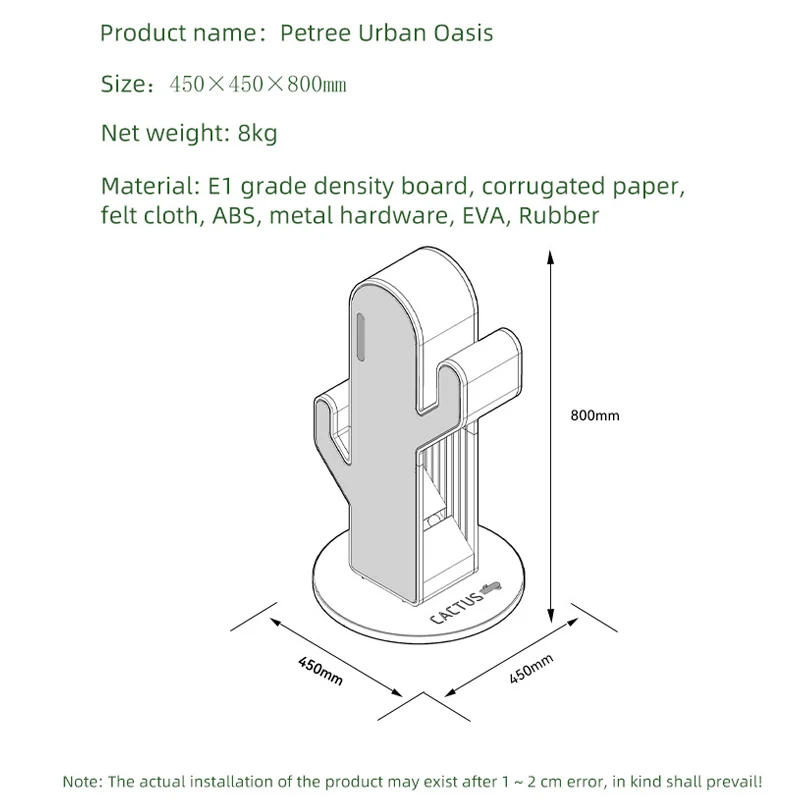 Poste rascador con cuerda de Sisal para gatos, poste rascador para gatos de interior, Cactus