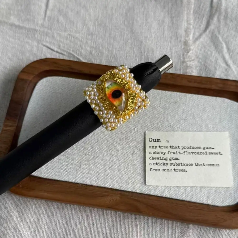 شخصية هندسية شيطان العين الدائري مبالغ فيها مربع عيون زرقاء حلقة واسعة لؤلؤة خمر خاتم الذهب الأصدقاء