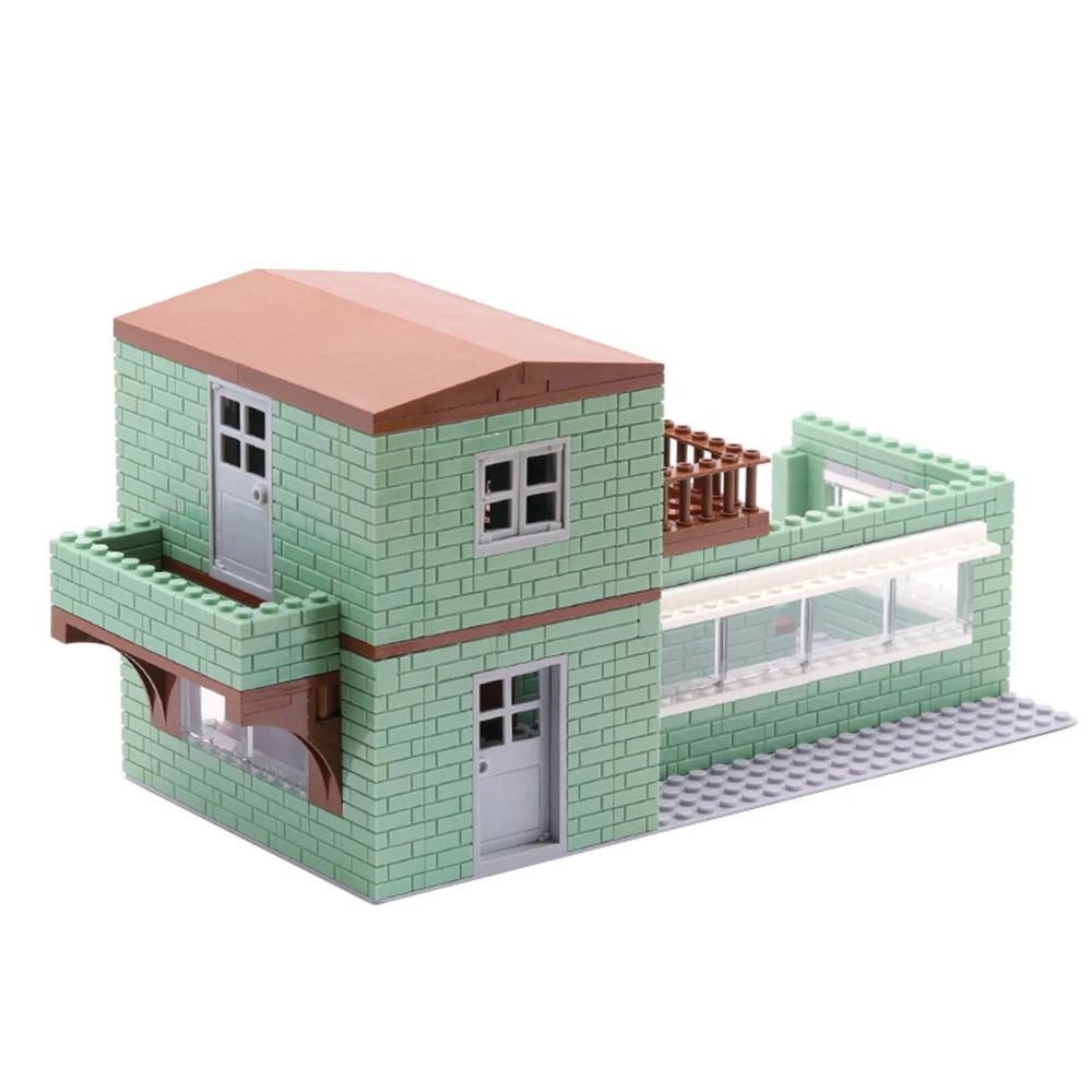 Cozy House City Street View Building Kit Figure Mini Military Architecture Accessories MOC Block DIY Bricks Boy Toys Brinquedos
