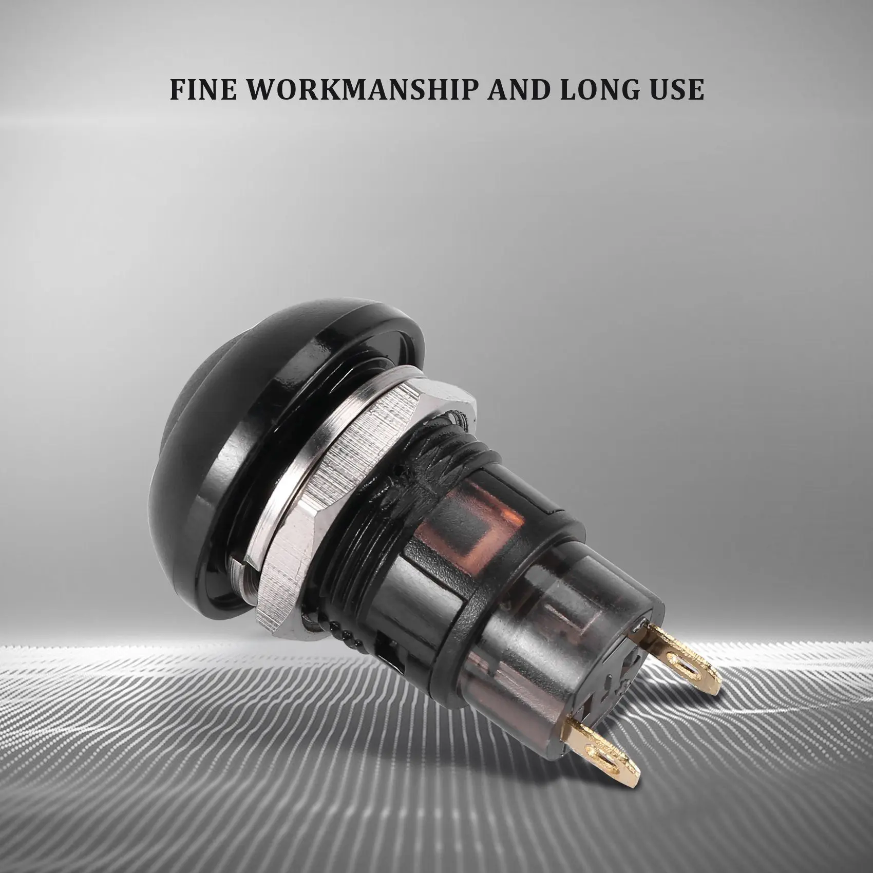 On-Off Latching Waterproof 12mm Push Button Switch SPST 2A IP67, Black image 6