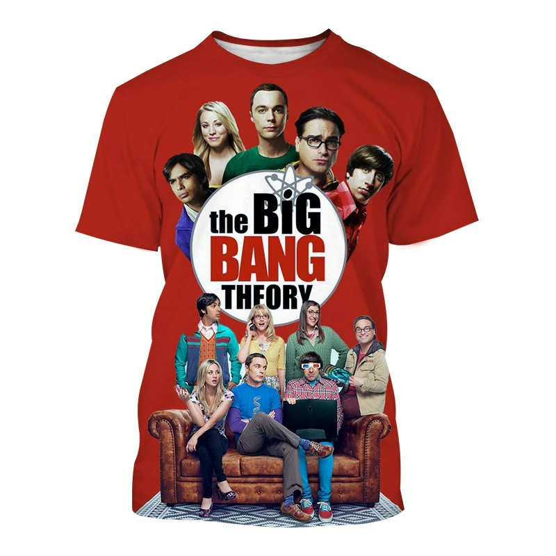 TV Series The Big Bang Theory Summer 3D Printing Short-sleeved Round Neck Men\'s T-shirt Hip-hop Fashion Casual Unisex Cool Tops