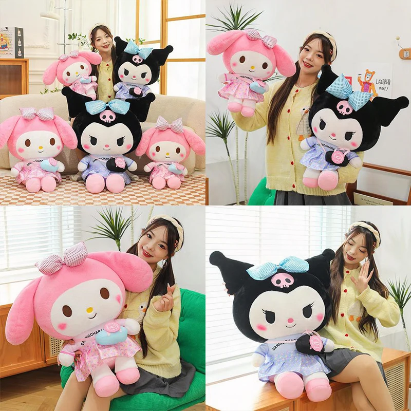 

Sanrio Kuromi плюшевая игрушка, милый детский подарок на день рождения, мелодия, мягкая кукла для детей, машинный приз, мягкие игрушки для девочек