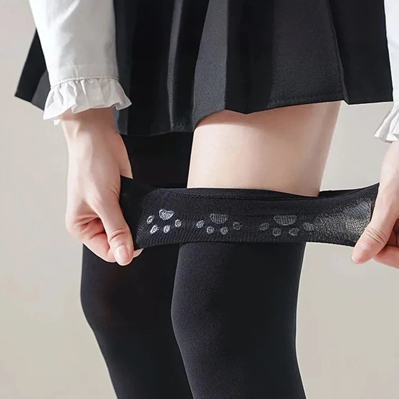 Summer Black Long Socks Stockings JK Lolita Women Thigh High
