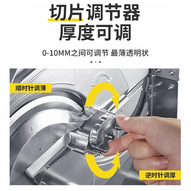 Enhance your kitchen efficiency with this versatile stainless steel slicer, designed for both commercial and home use. Ideal