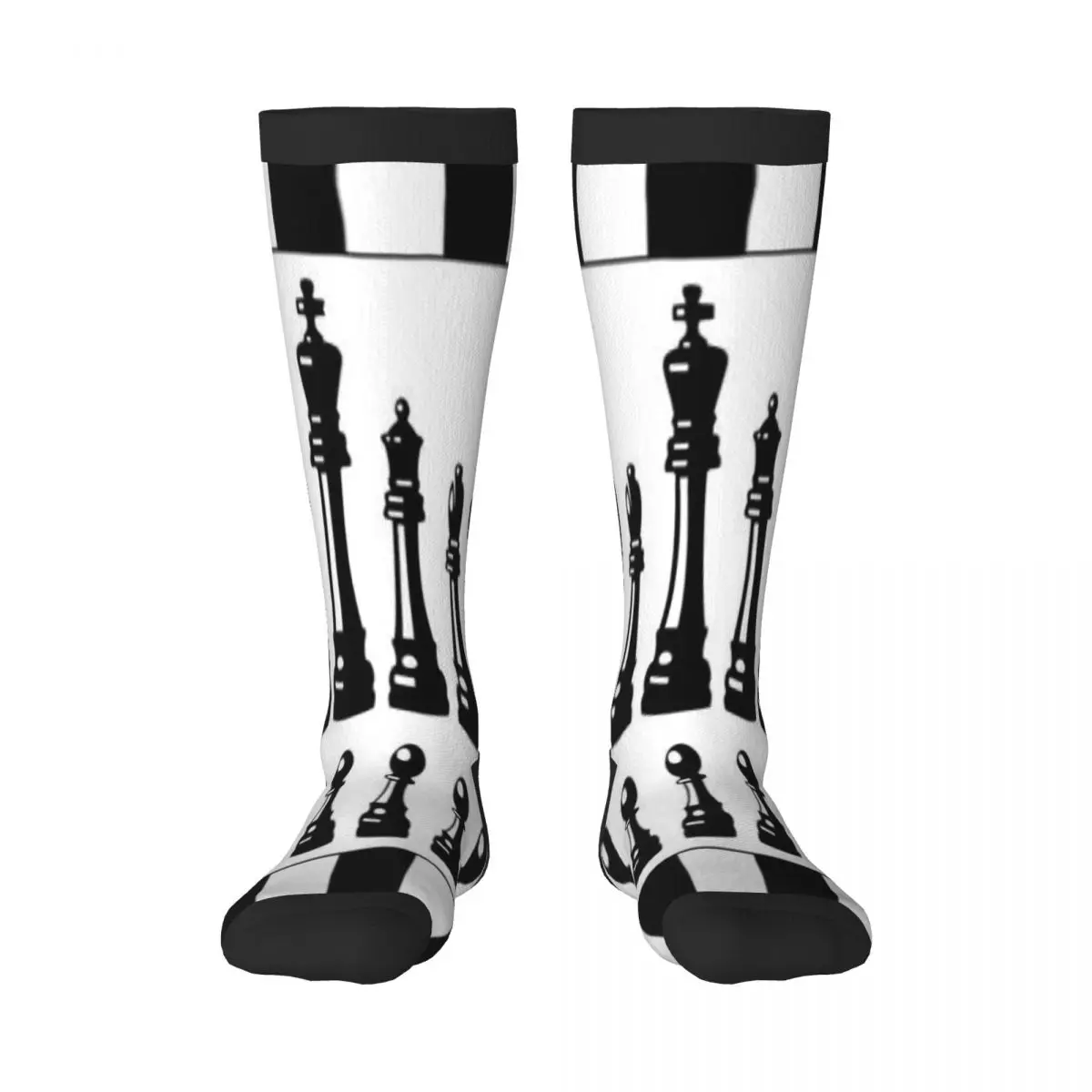 Spring/autumn over the knee socks Black And White Chess Pieces school dance long stocking