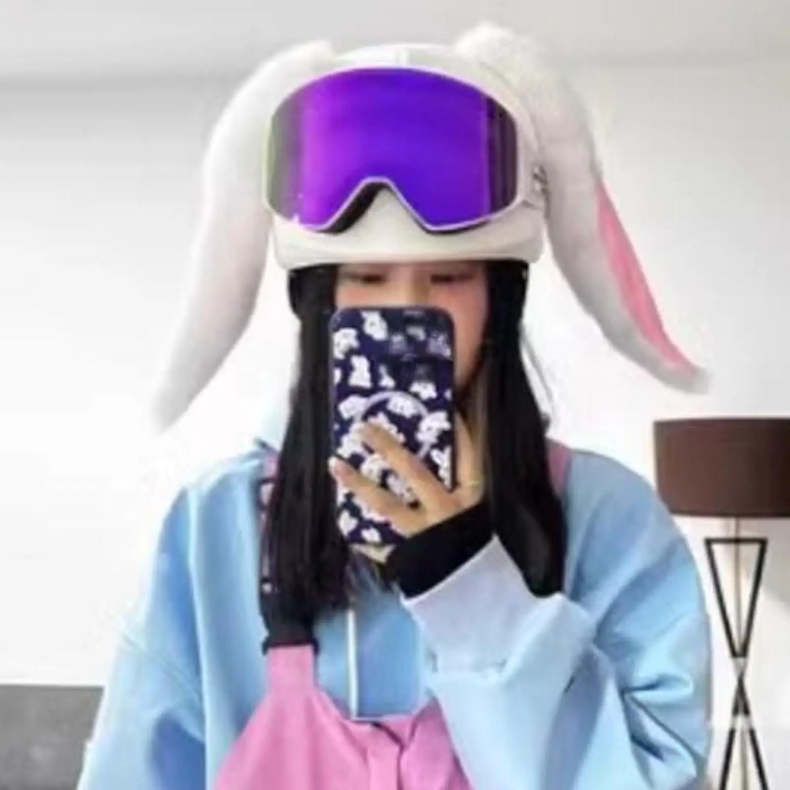 Bunny Ears Ski Helmet Cover for Winter Outdoor Sports Multifunction Fun Reliable