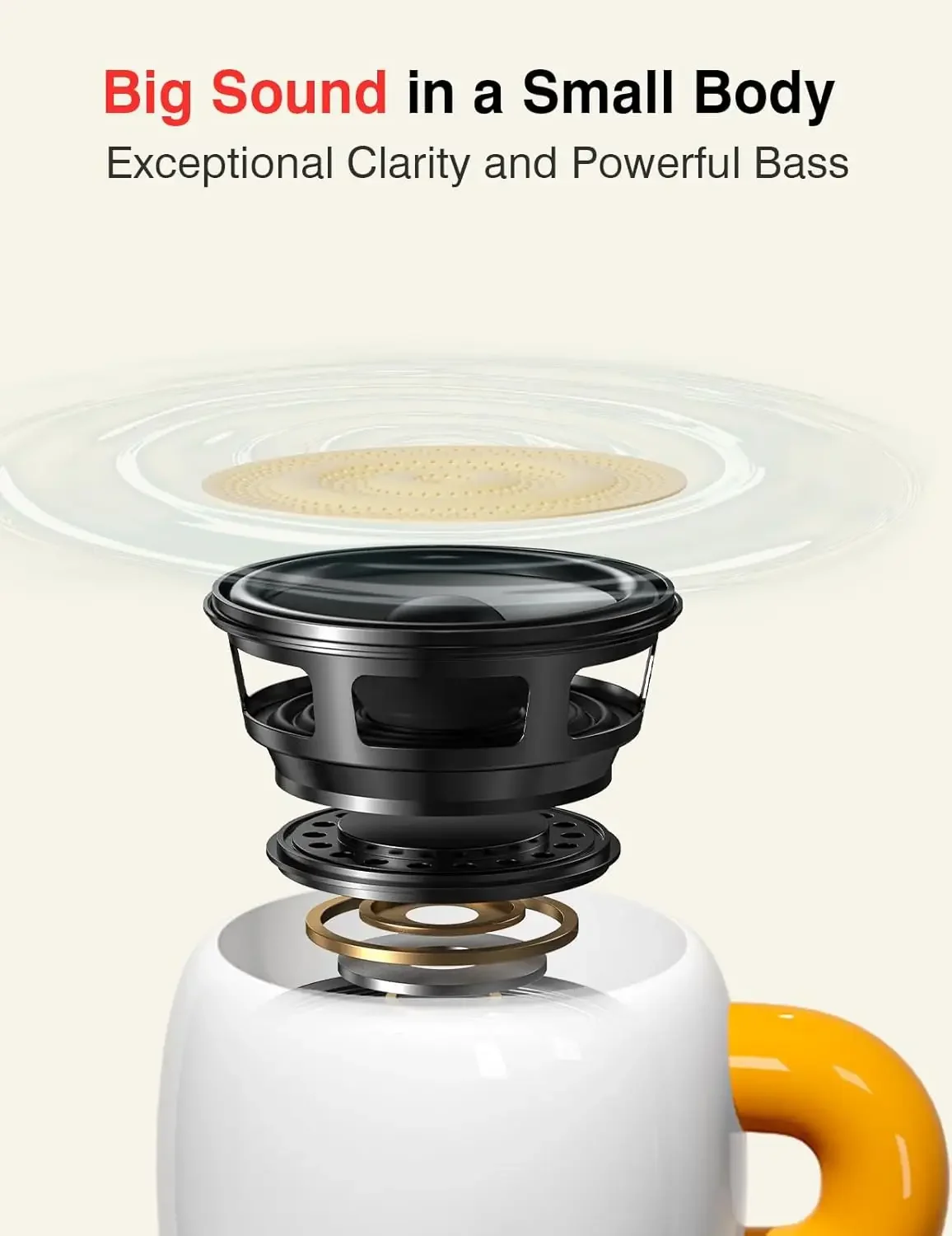 EWA A163 مكبر صوت بلوتوث صغير على شكل كوب إبداعي، مكبر صوت لاسلكي معدني مقاوم للماء IP67، مناسب للهدايا