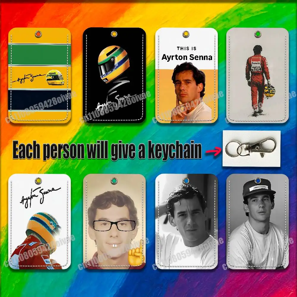 

A-Ayrton S-Senna For ID Clips Credit Bank Access Water Card Holder Cover Decoration Bag Key Keychain