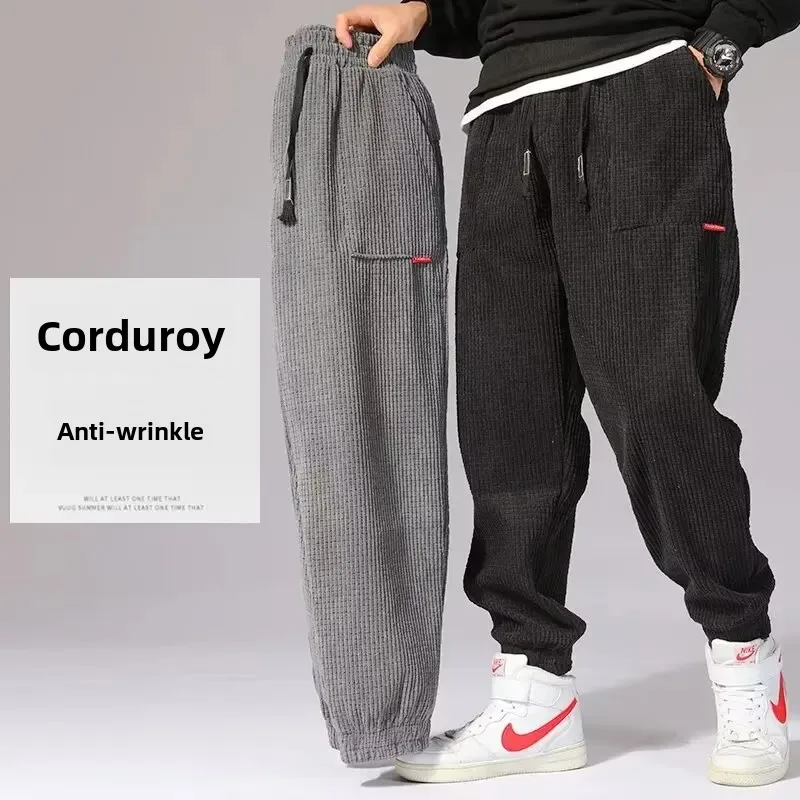 

Casual Corduroy Pants For Men 2024 Autumn Winter Trendy Student Youth Sweatpants Versatile Pants Male