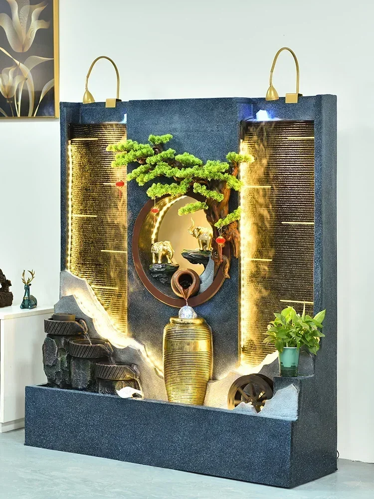 Living Room Rockery Water Partition Decoration Courtyard Fountain Water Curtain Wall Balcony Garden Landscape Gift