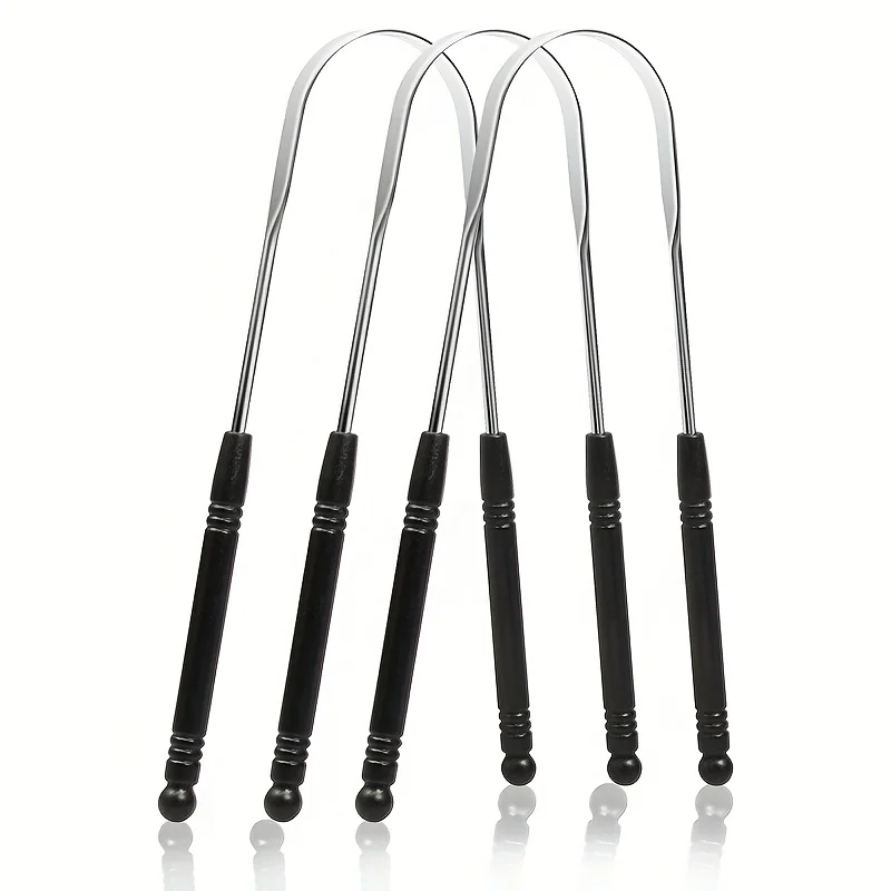 Grattoir à langue en acier inoxydable, nettoyeur dentaire en forme de U pour l'élimination des bactéries/plaques avec Options multi-styles pour tous les utilisateurs