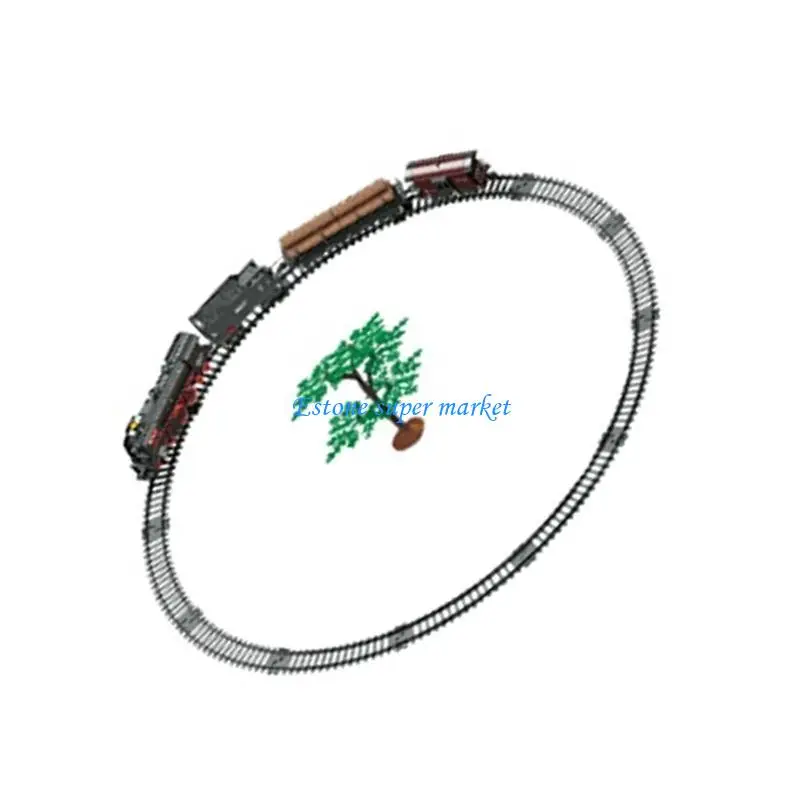 Tren Retro 090B, juego juguete pista simulación eléctrica con luces, tren juguete eléctrico con motor