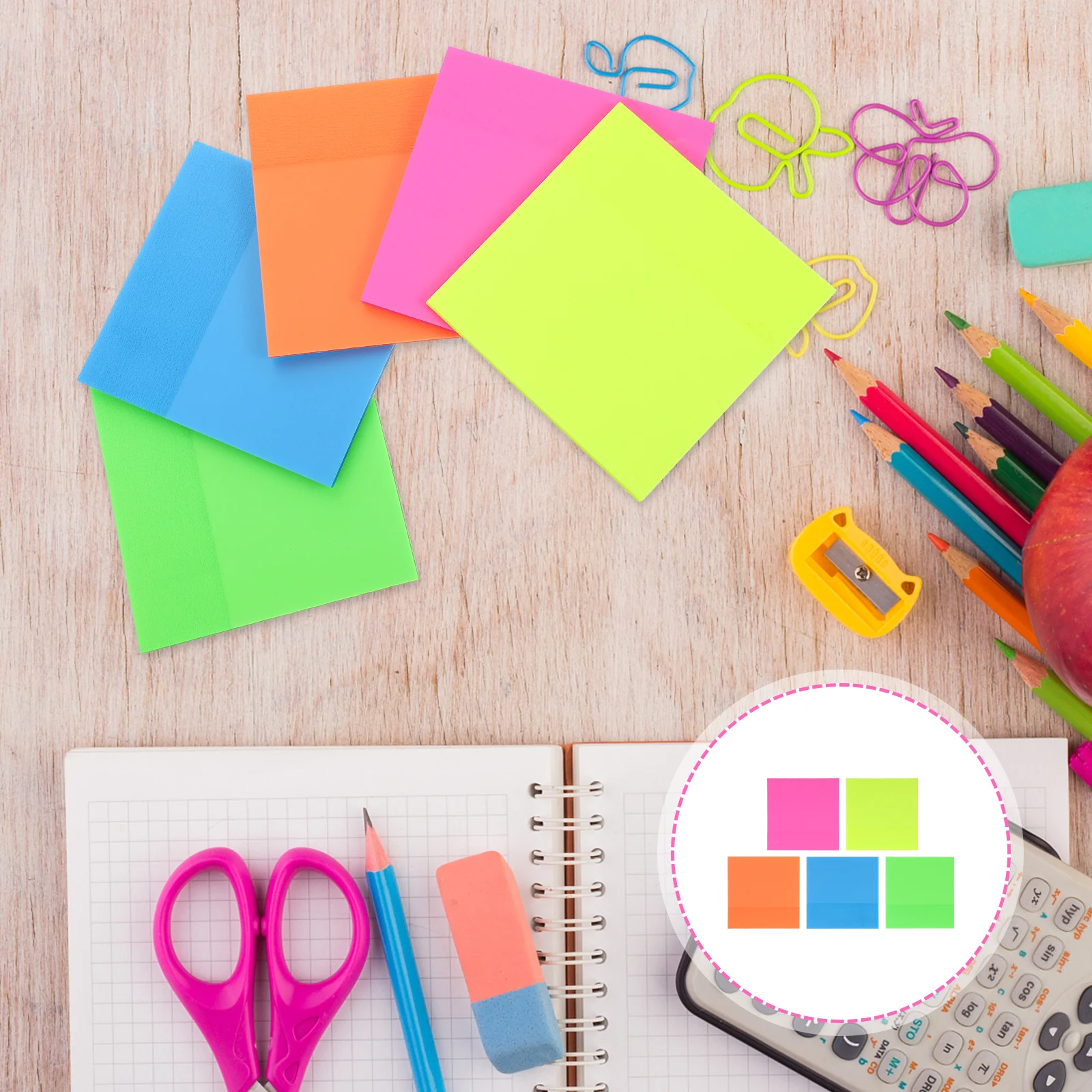 

5Pcs Colorful Memo Stickers Multi-Function Visible Memo Pads for School Office Home Portable Note Pads Student Stationery