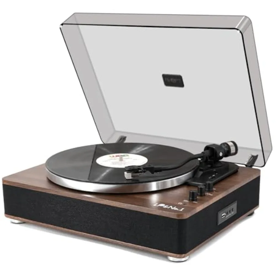 

Виниловый проигрыватель с встроенными динамиками, магнитным картриджем, беспроводной USB-записью, воспроизведением, Bluetooth-выходом, AUX-входом, поддержкой наушников