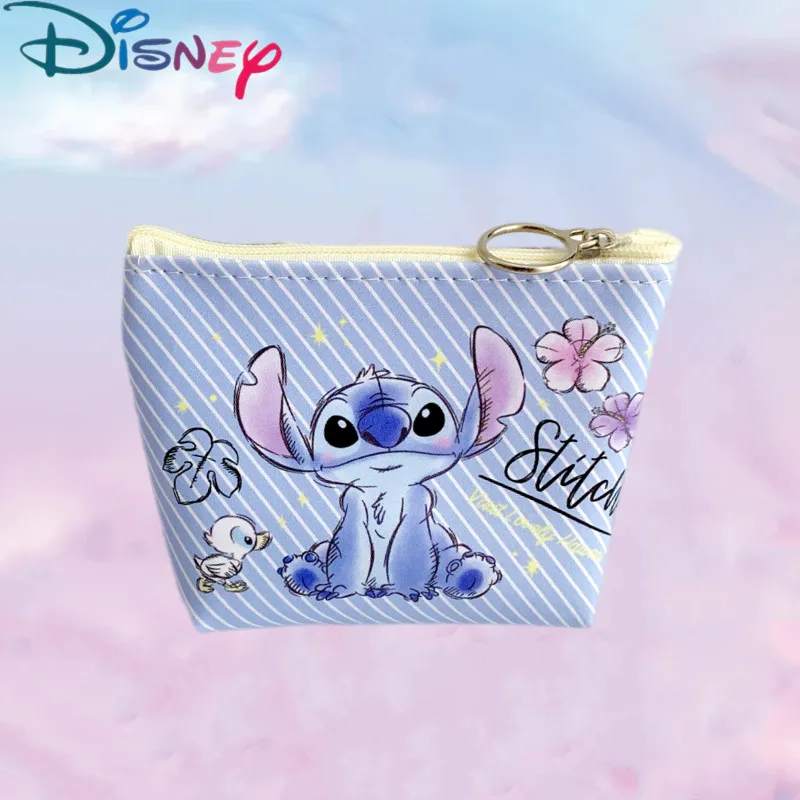 Monedero de dibujos animados de Disney Stitch para niñas, funda de Pu para llaves, bolsa de almacenamiento de monedas, billetera para niños, Mini embrague, regalos de navidad